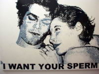 I want your sperm. Household paint. MDF.2004.1.200.jpg
